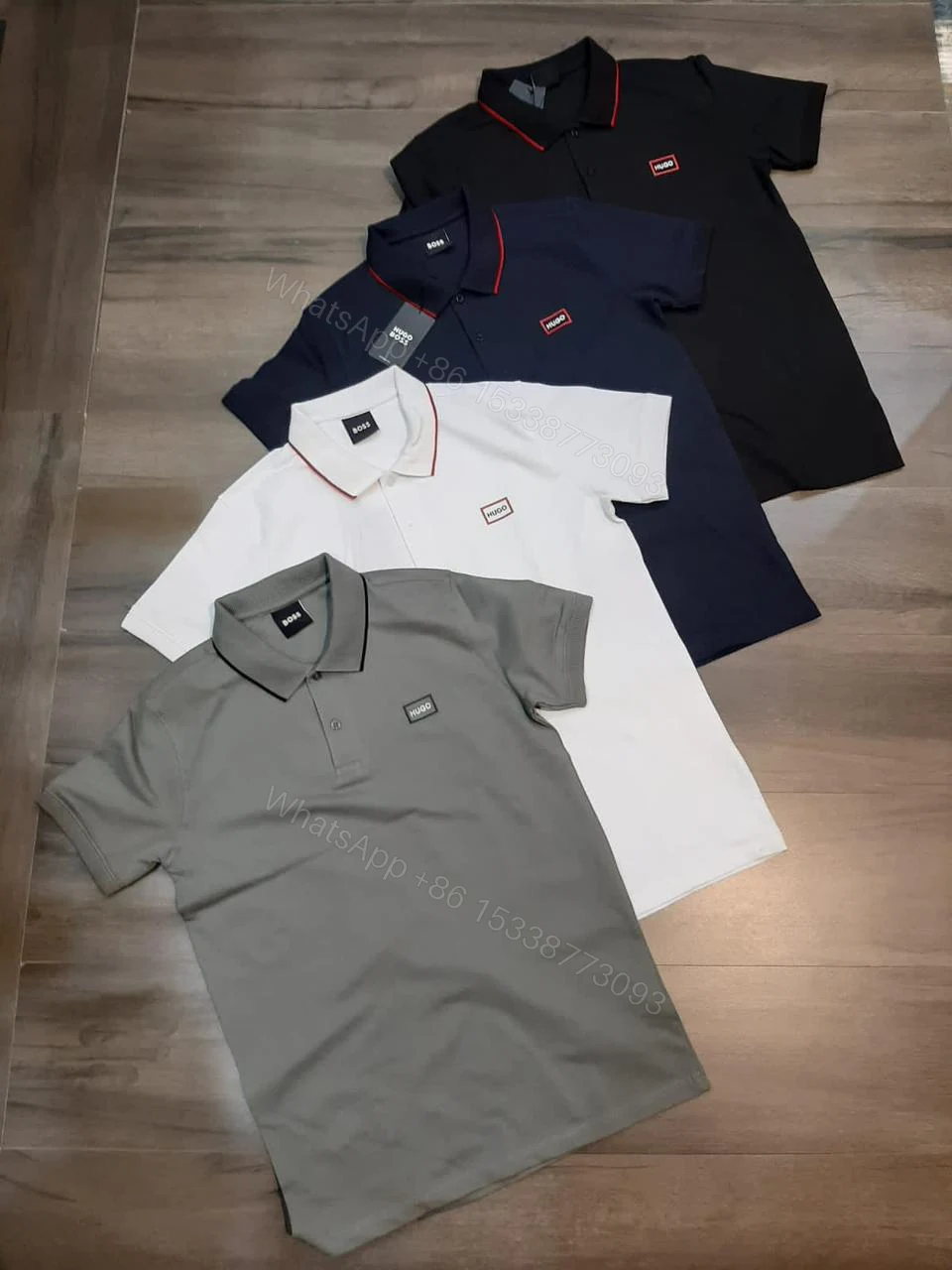 View 3 of FIRST COPY Hugo Boss Exclusive Cotton Lycra Collar T-Shirt