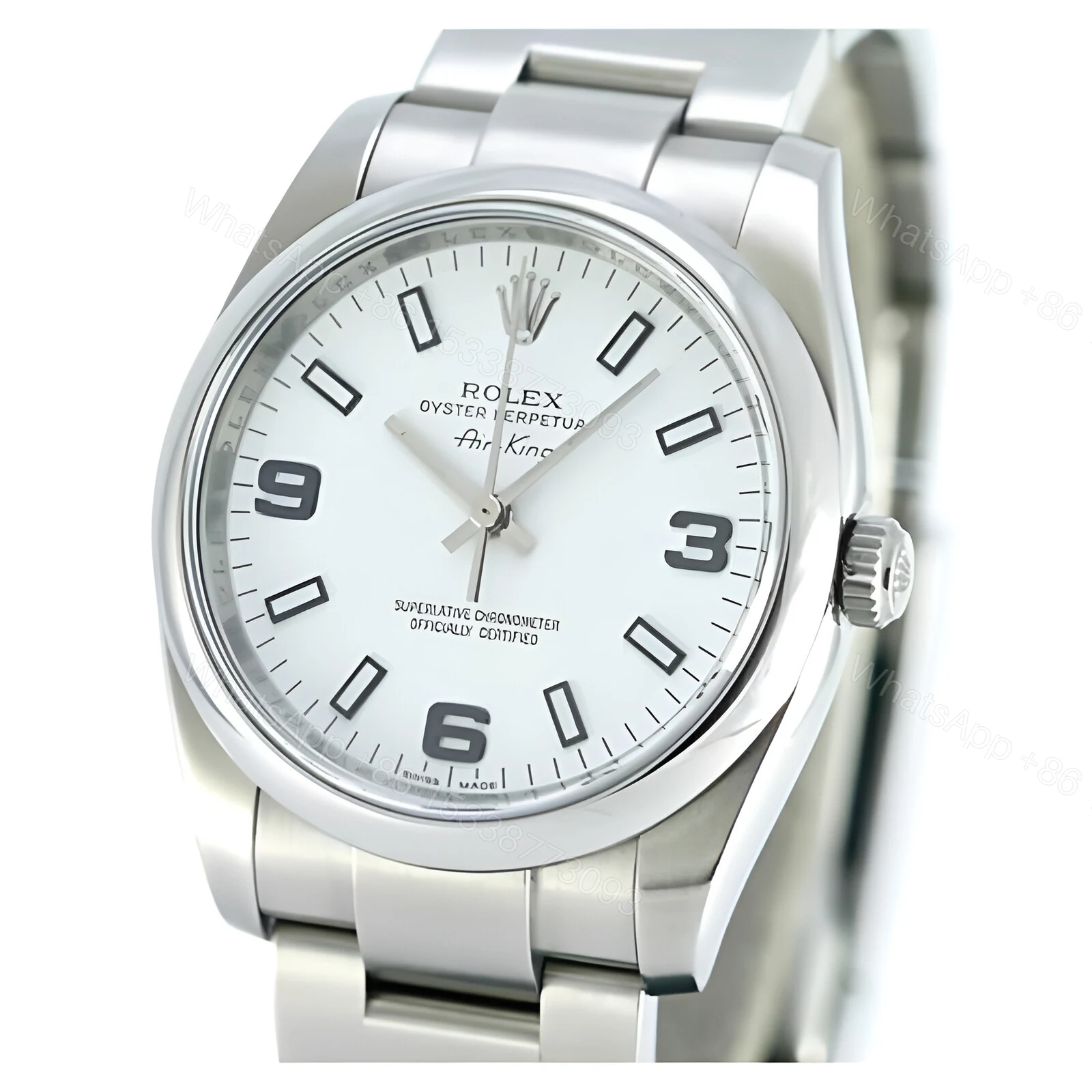 View 4 of Rolex Air King Stainless Steel White Dial 114200 Replica