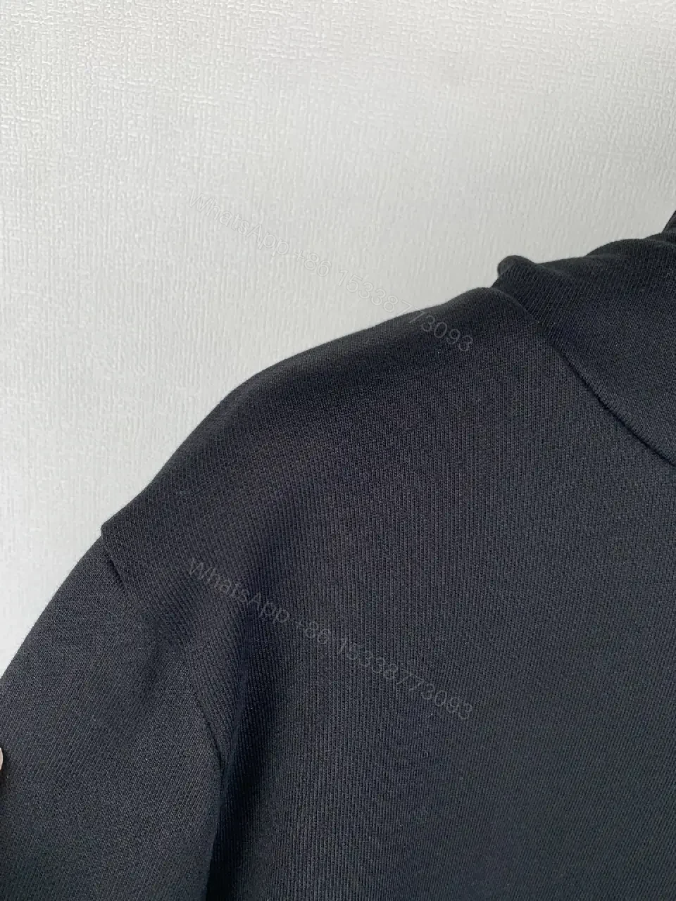 View 6 of Black Premium Minimalist Hoodie with Discrete Moncler Badge - Luxury Everyday Wear