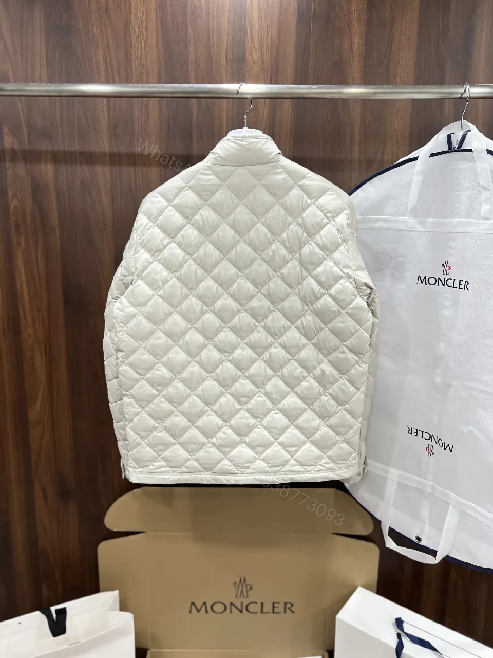 View 9 of Quilted Light Warmth Jacket — Diamond Stitch, Minimal Sleek Style