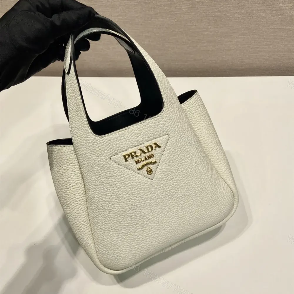 View 3 of 高仿Prada*Tote系列1BA349徽標手提包金扣白色Mini免檢版