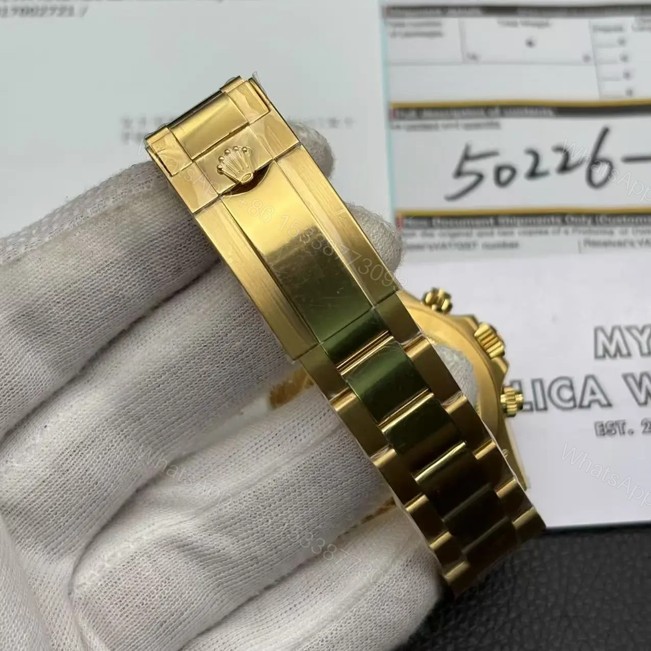 View 9 of Super Replica Rolex Cosmograph Daytona “Meteorite” 116508 Gold