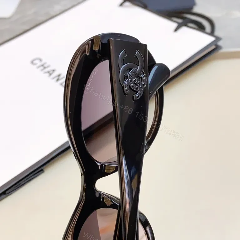 View 2 of Chanel-Inspired Black Cat-Eye Sunglasses: Luxe Silhouette