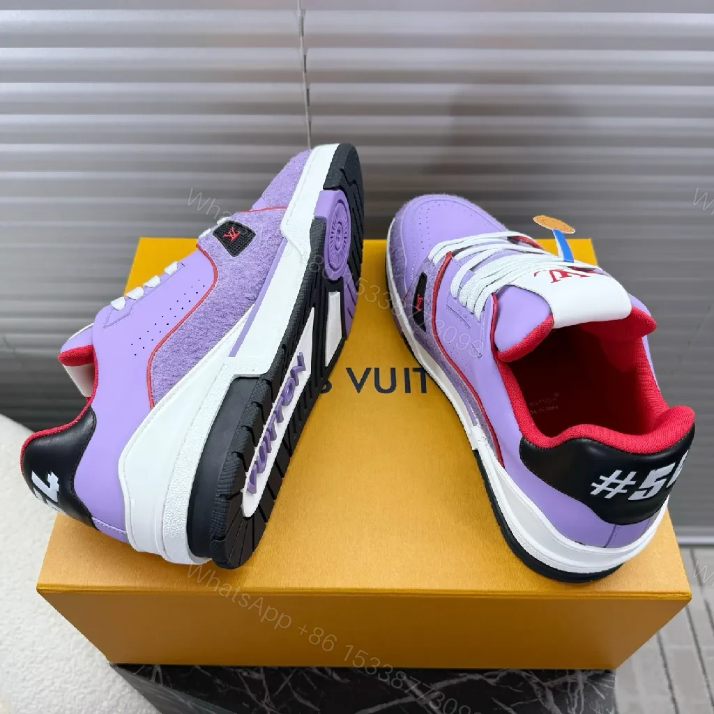 View 2 of Lilac Leather-Suede Luxe Sneaker: Premium Streetwear Comfort