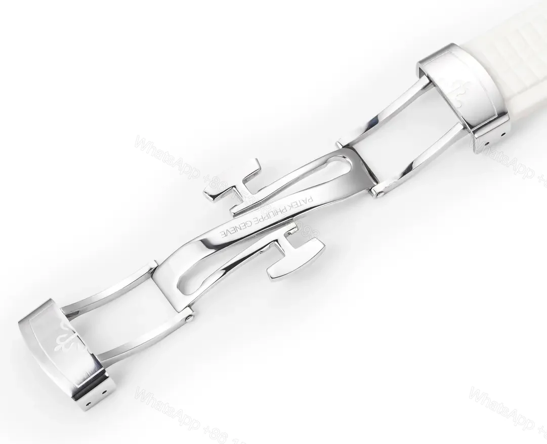 View 9 of Patek Philippe Aquanaut Luce 5268 Series White Dial with Diamond Bezel Stainless Steel and Satin Strap Modern Casual Elegant Style Watch