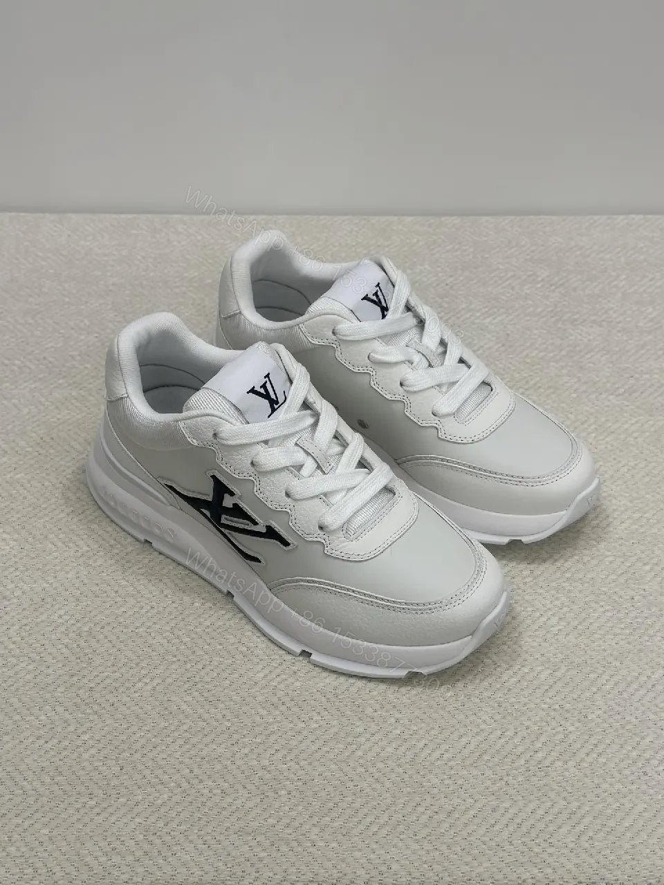 View 5 of White Leather Luxe Sneakers: Signature Accents, All-Day Comfort