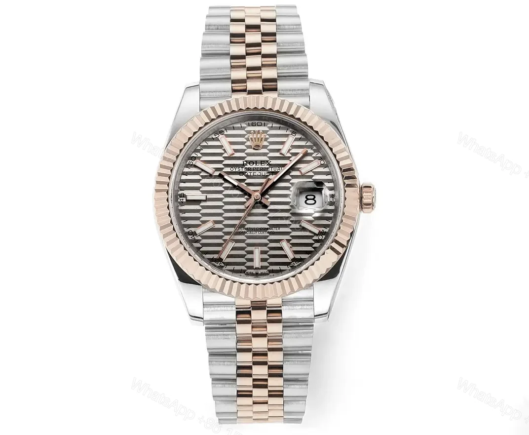 Rolex Datejust 41 Everose Rolesor Fluted Oyster Sundust Dial Watch 126331-0018 — view 1