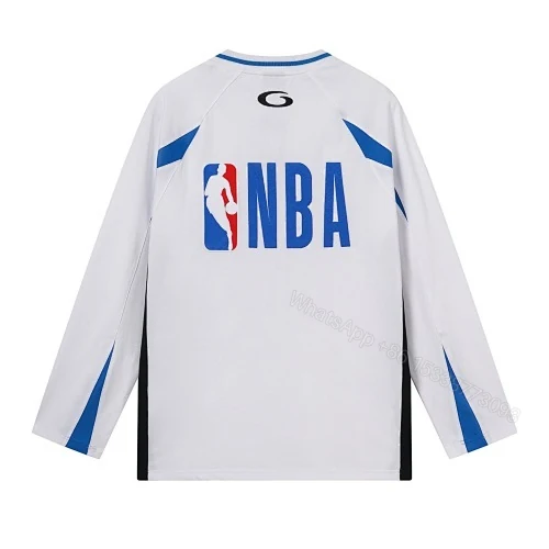 View 3 of Balenciaga Clothes NBA Collab Health Mesh & Color-Block Long-Sleeve T-Shirt Black/Red/White