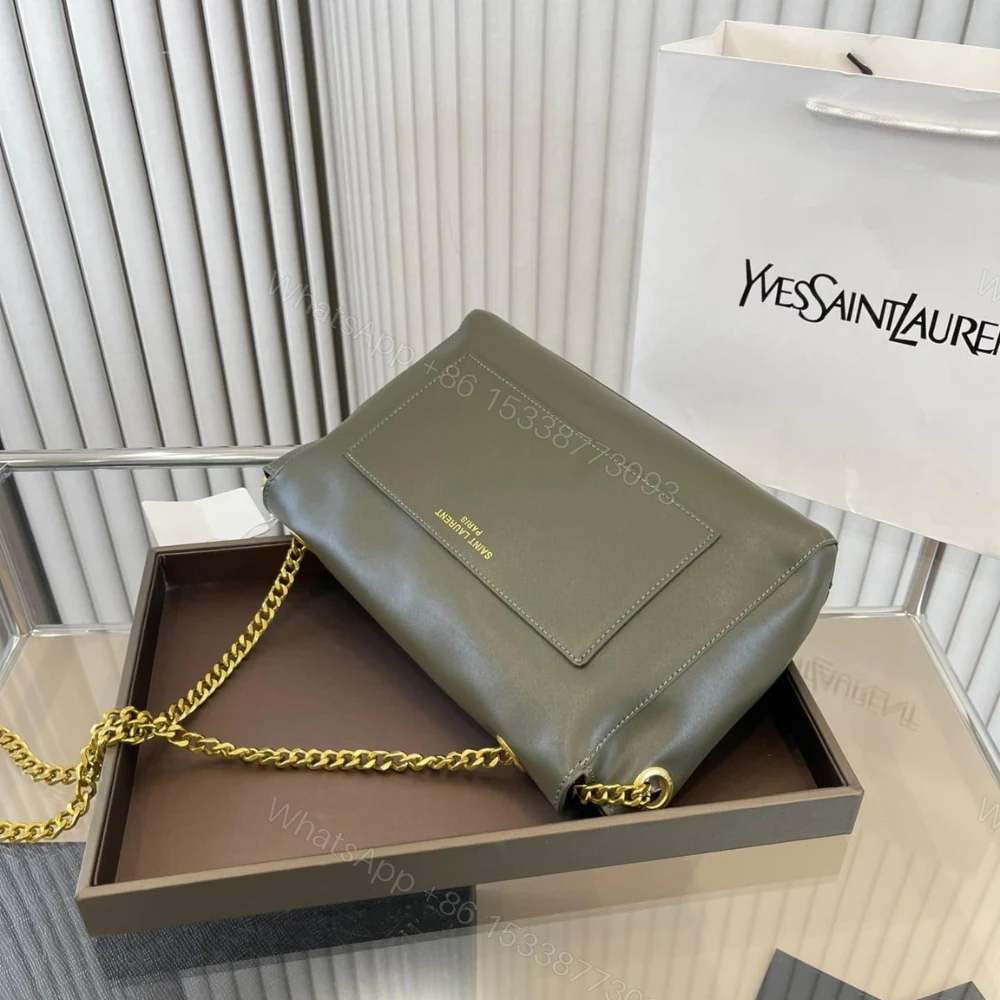 View 4 of Saint Laurent Kate Medium Chain Bag In Grain De Poundre Khaki 28Cm 364021BOW0W1229