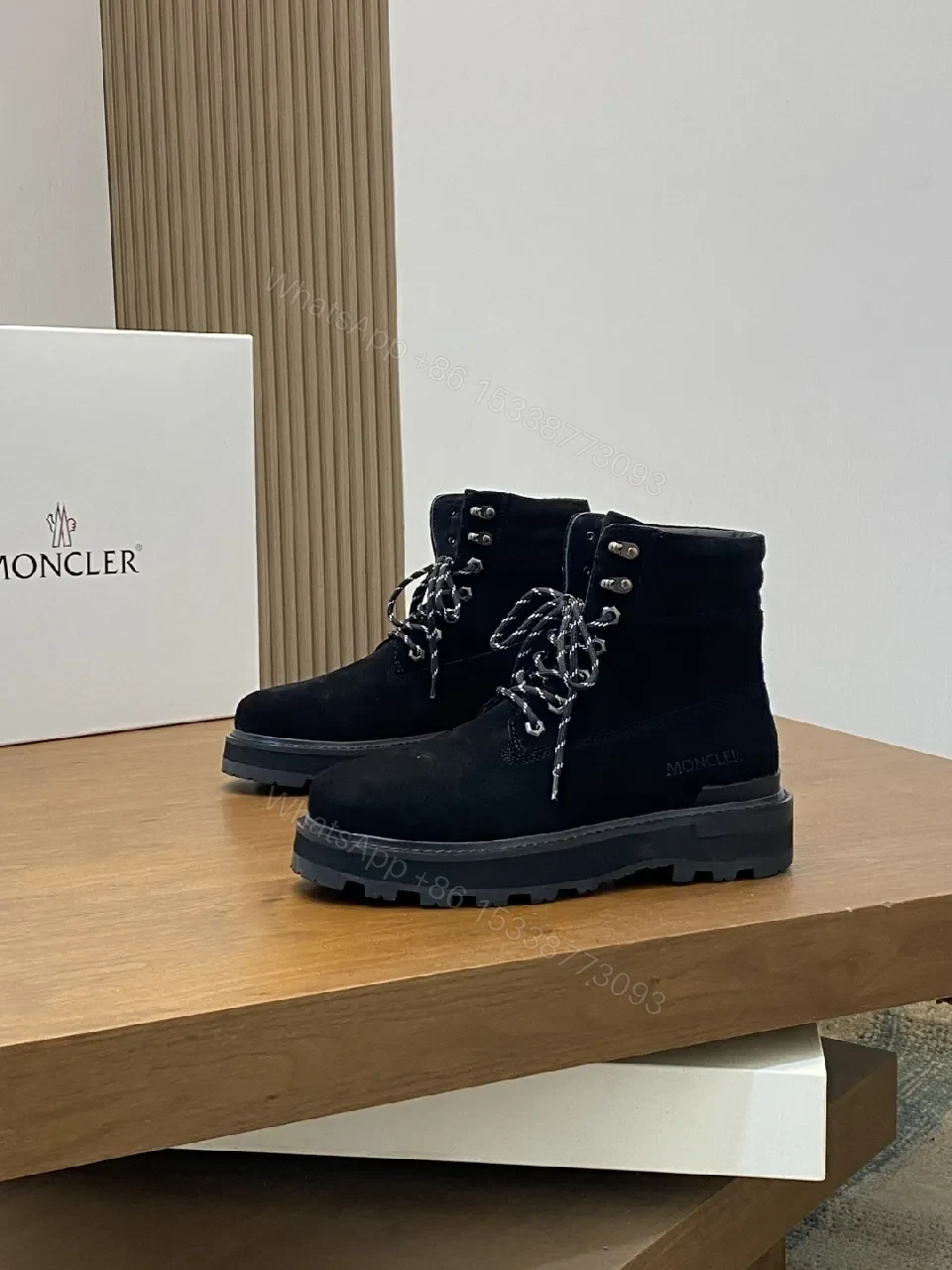 Black Suede Leather Lug-Soled Boots, Urban Luxury Style — view 1