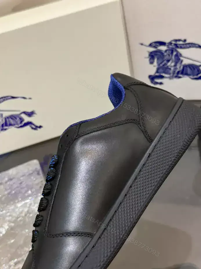 View 5 of BURBERRY LEATHER STOCK SNEAKERS IN BLACK – BBR092