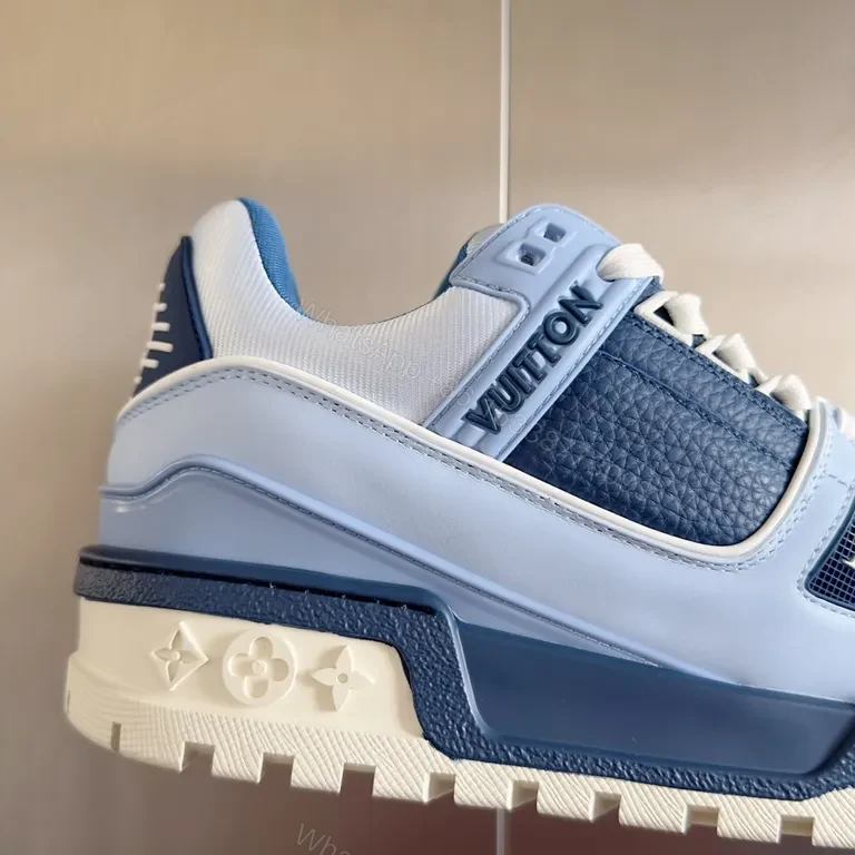 View 6 of Blue LV Luxury Sneaker: Premium Leather, Structured Texture, Everyday Comfort