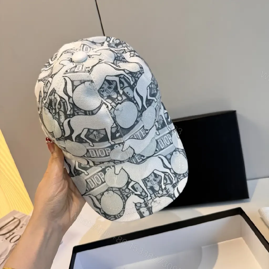 View 8 of White Cap Baseball DIOR Cartoon Print ComfortFit Cap