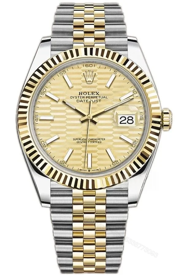 Rolex Datejust M126333-0022 Water Ripple Gold Dial 1:1 Replica Jubilee 41MM 3235 Movement Super Clone Watch — view 1