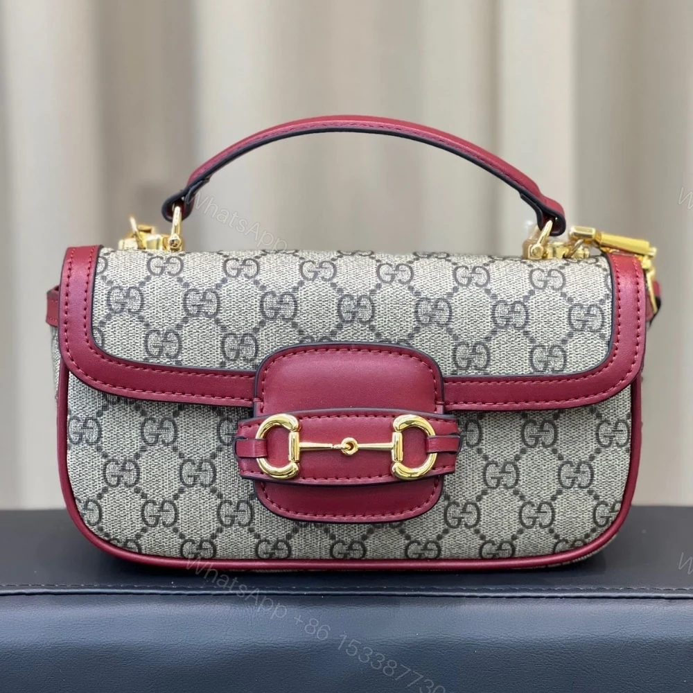 View 2 of Gucci Horsebit 1955 Small Top Handle Bag Rosso Ancora Red ‎22Cm 815206 AAEC2 6207