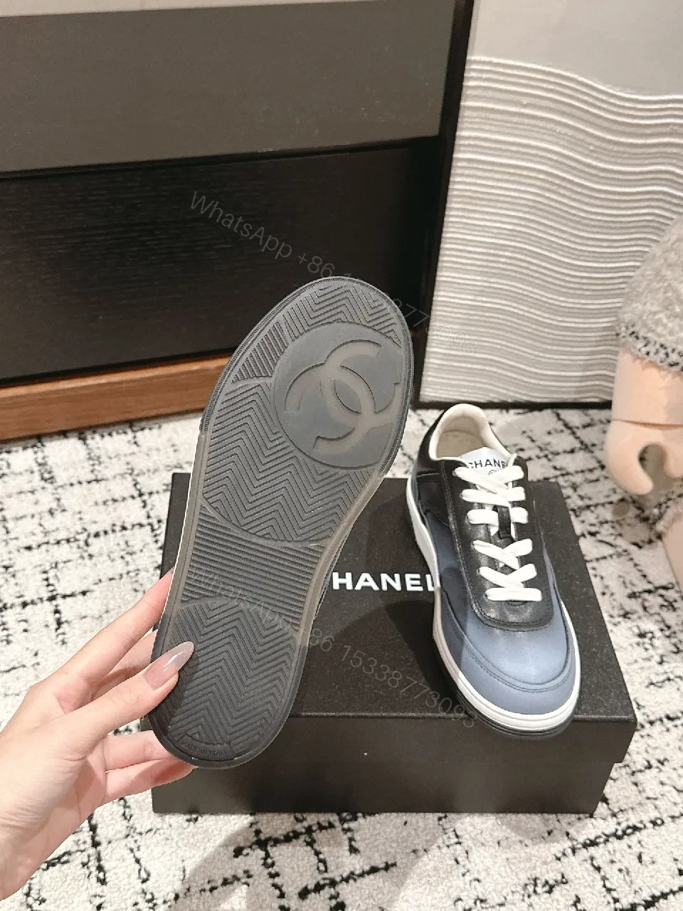 View 8 of Gradient Leather Sneakers: Urbane Comfort, Polished Detail