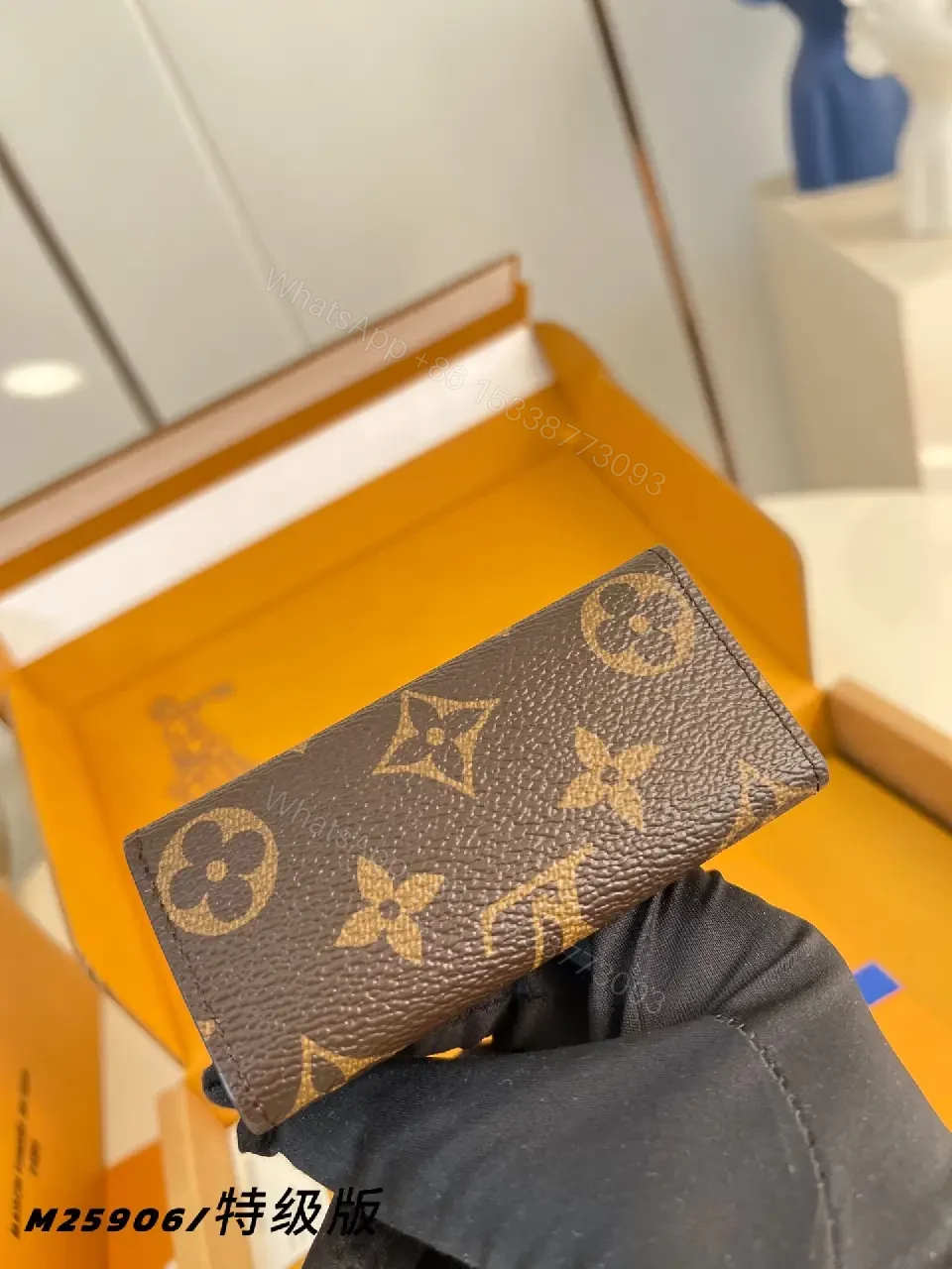 View 5 of Compact Monogram Wallet: Durable Lux-Covered Cardholder