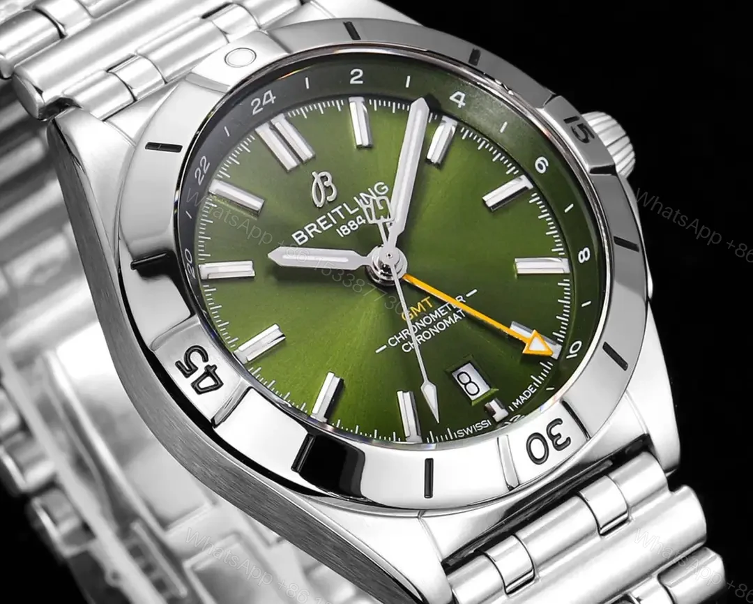 View 4 of Breitling Chronomat B31 40 Stainless Steel Green Dial Rouleaux AB3114101L1A1