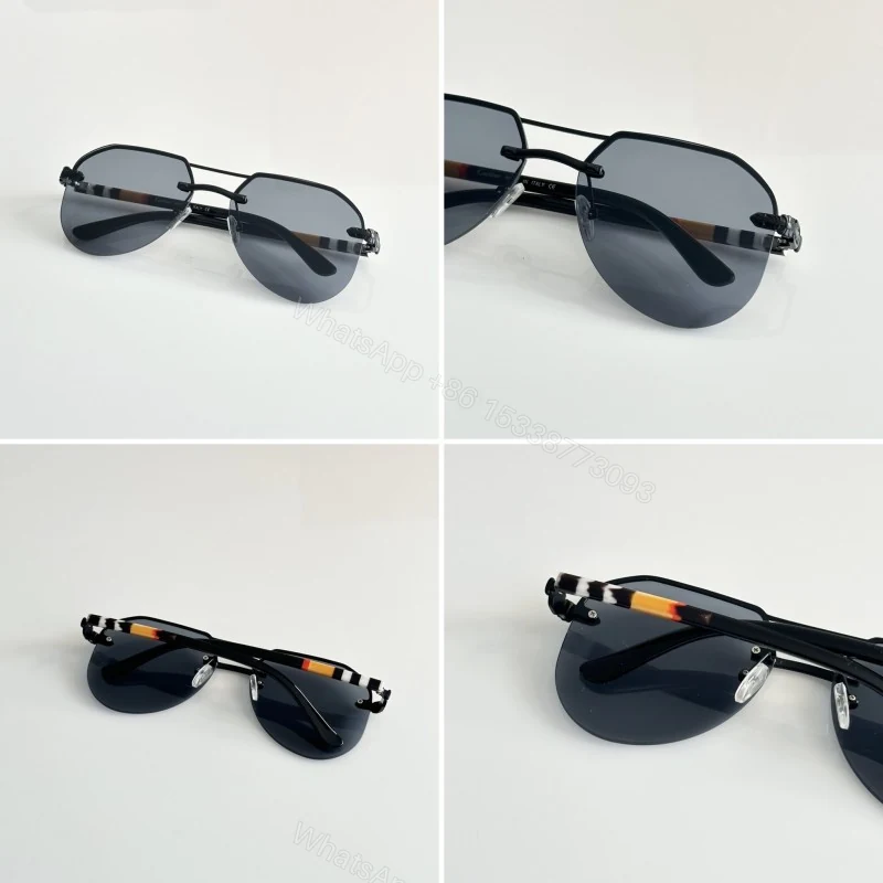 View 2 of First Copy Cartier Silver Aviator Sunglasses Grey Lens Unisex UV Protection 7217