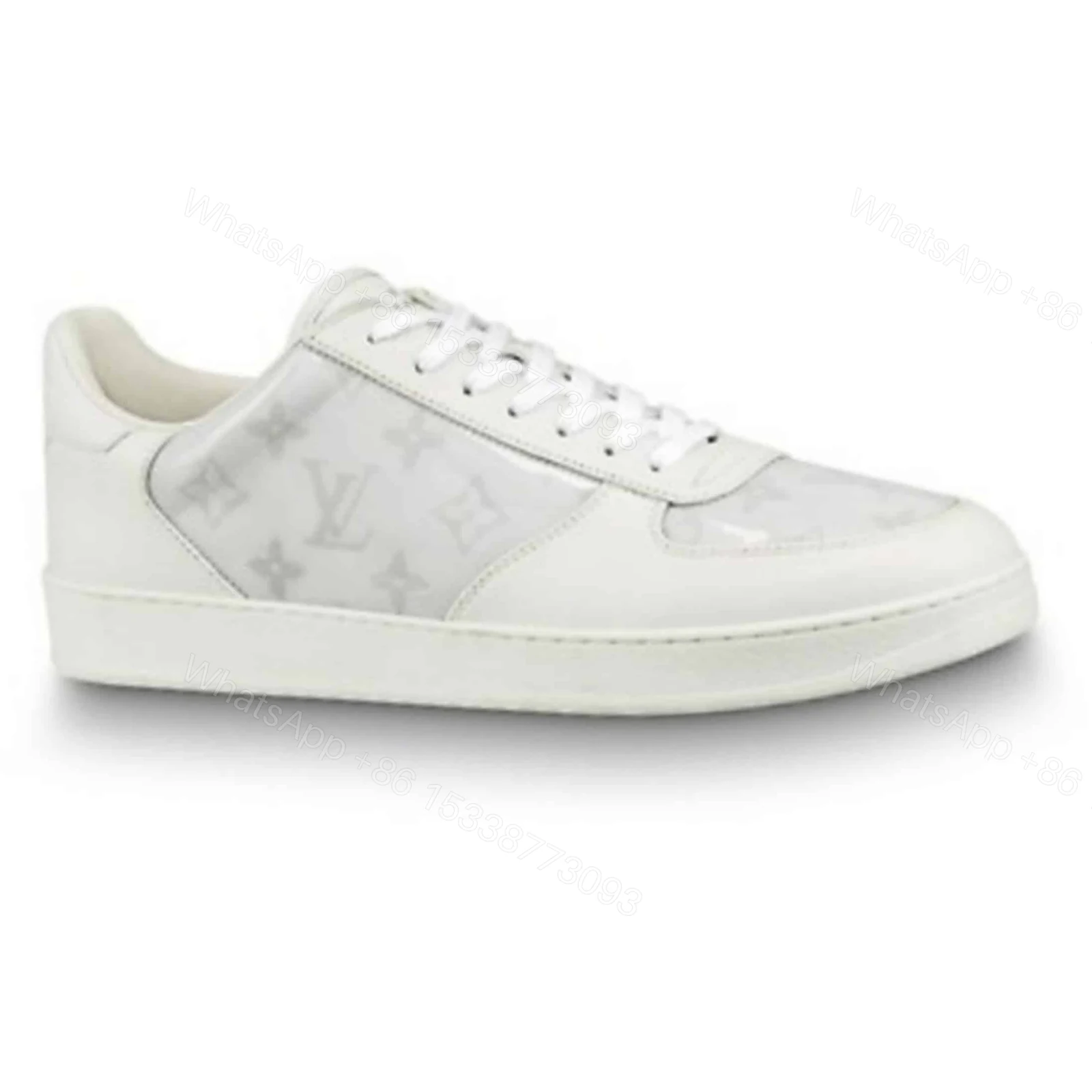 LOUIS VUITTON WHITE MONOGRAM TRANSPARENT RIVOLI SNEAKER – LV40 — view 1