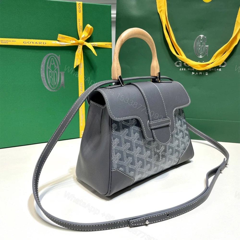 View 3 of 高仿Goyard*SAIGONB櫸木手柄單肩包灰色免檢版