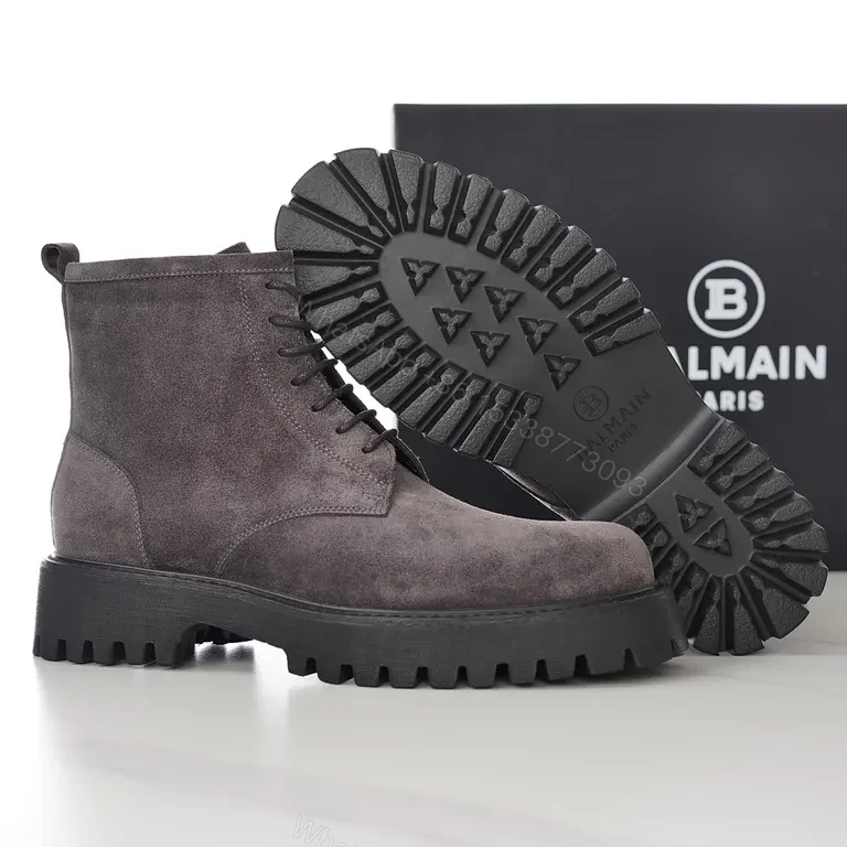 View 7 of Charcoal Suede High-Top Boot: Rugged Luxe Comfort