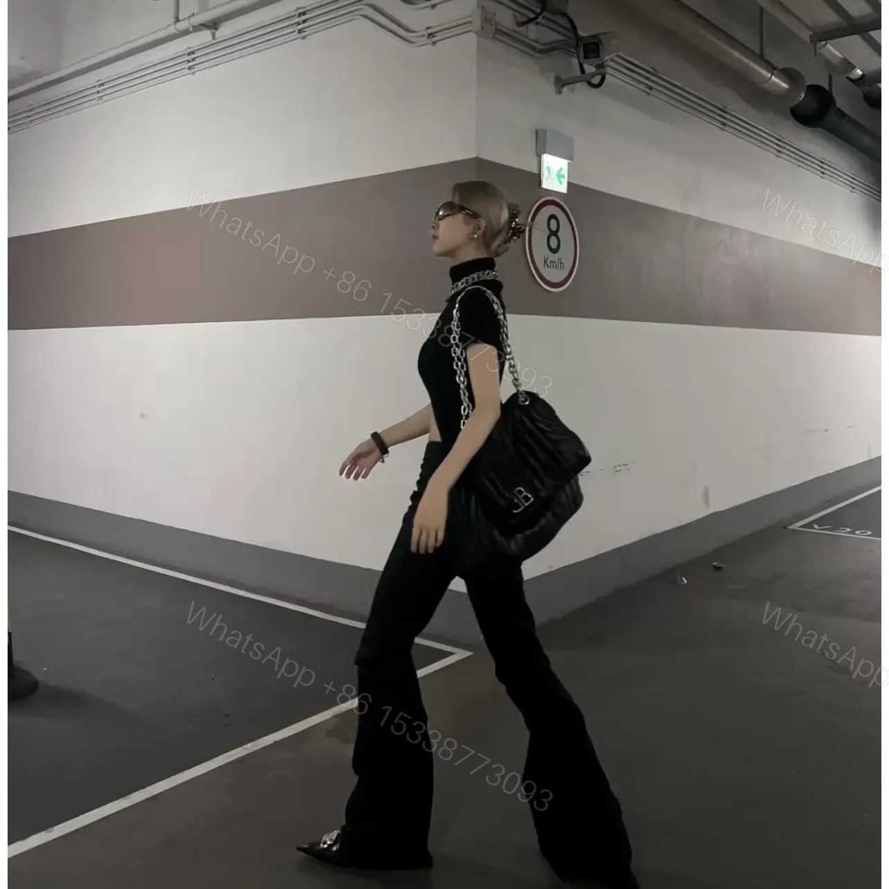 View 10 of 高仿Balenciaga*Monaco系列衍縫線牛皮單肩包m