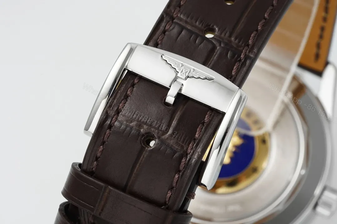 View 6 of Longines Classic Flagship Moonphase Watch Silver Dial Brown Leather Strap Vintage Style