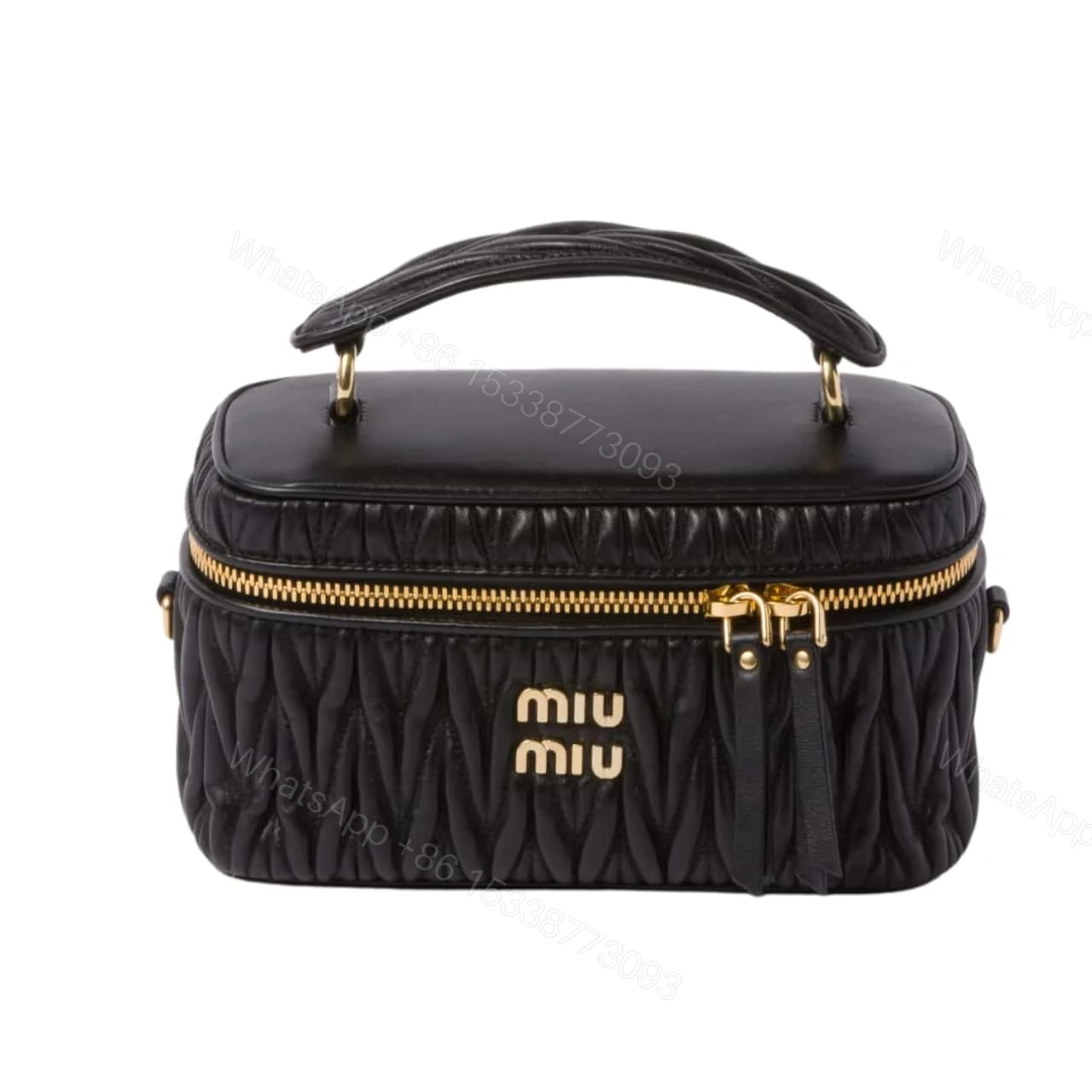 MIUMIU MATELASSÉ NAPPA SHOULDER BAG BLACK 19CM 5BH226 N88 F0002 V OOO — view 1