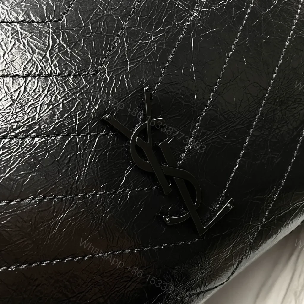 View 8 of Matte Black Quilted Leather Shoulder Bag: Chic Minimalist Style