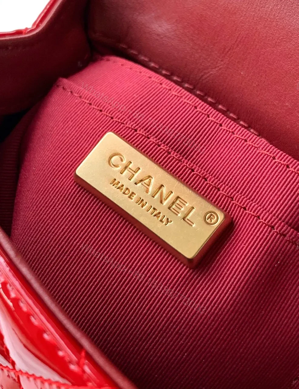 View 9 of Statement Red Quilted Calf Leather Compact Handbag