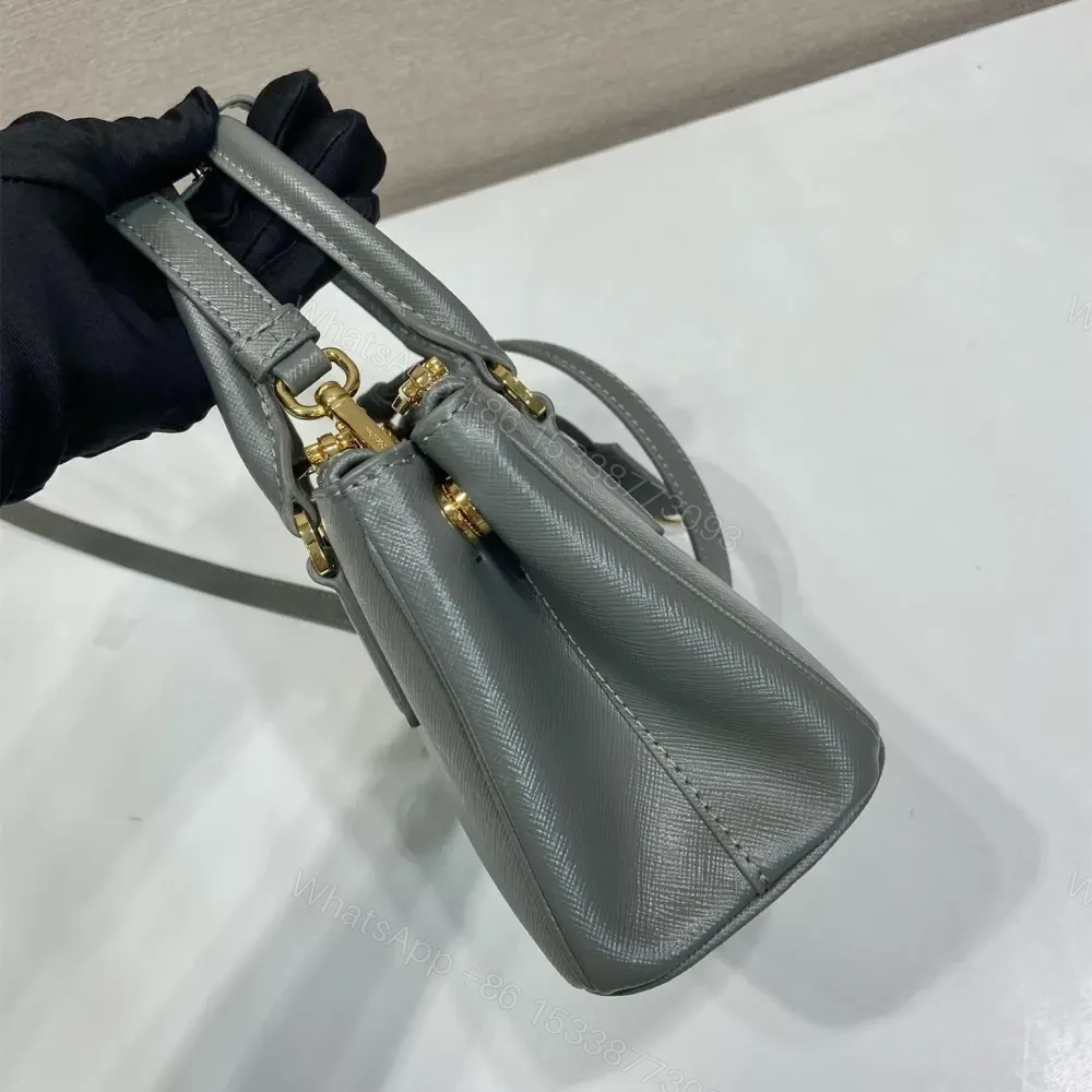 View 5 of 高仿Prada*Galleria系列1BA916紋理牛皮單肩包石墨灰Mini免檢版