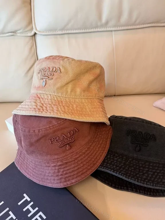View 6 of Prada Milano-Accent Bucket Hat â€” Textured Luxury Comfort