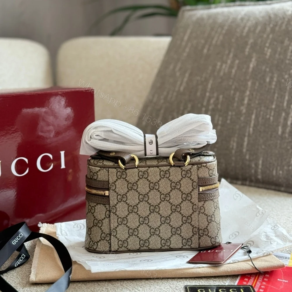 View 6 of Gucci Ophidia Small Vanity Bag Beige And Dark Brown 18Cm