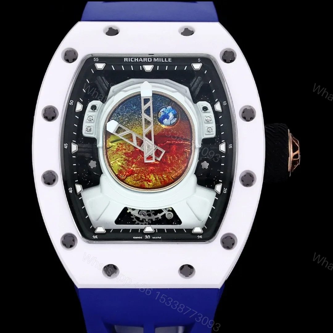 View 4 of Richard Mille RM52-05 Pharrell Williams Mars Mission Watch White Case Blue Strap Premium Edition RM-RM52-05-PW-WHT-BLU