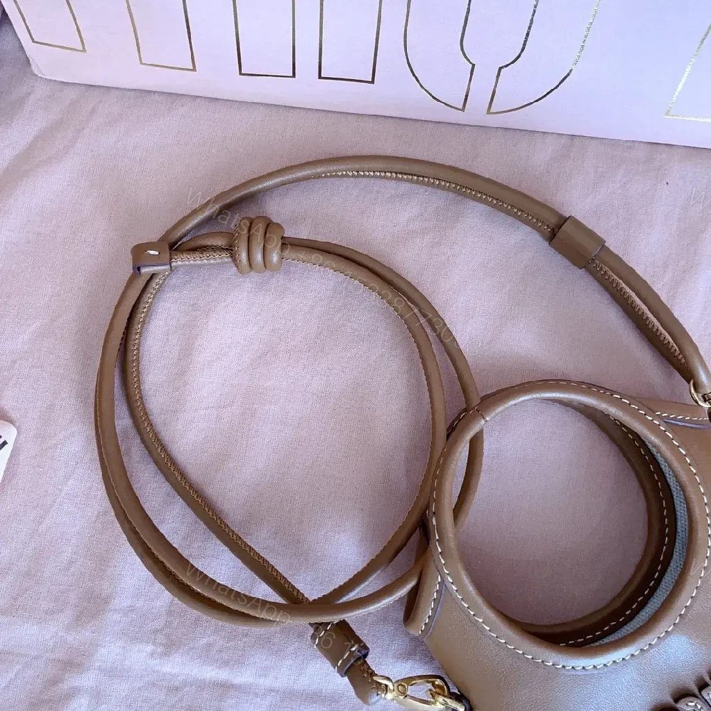 View 2 of Caramel Leather Crossbody: Compact Luxury, Textured Style