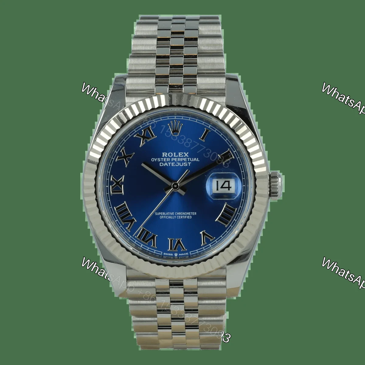 Replica Rolex Datejust Blue Dial 126334 Jubilee Roman Dials 41 mm — view 1