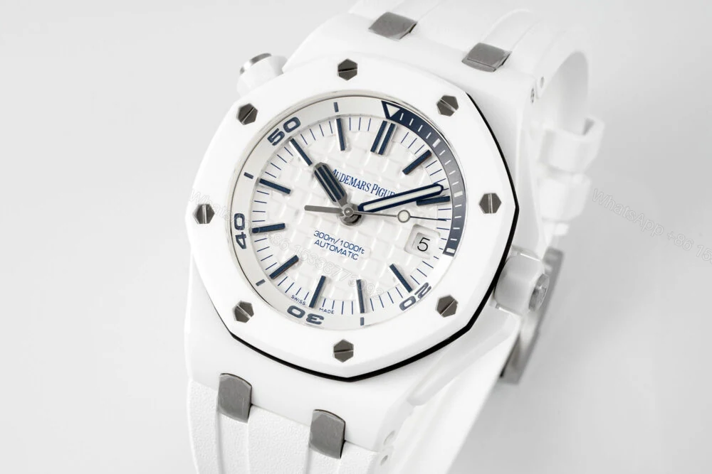 View 2 of Royal Oak Offshore Diver 15707 White Ceramic APSF 1:1 Best Edition SA3120 Super Clone