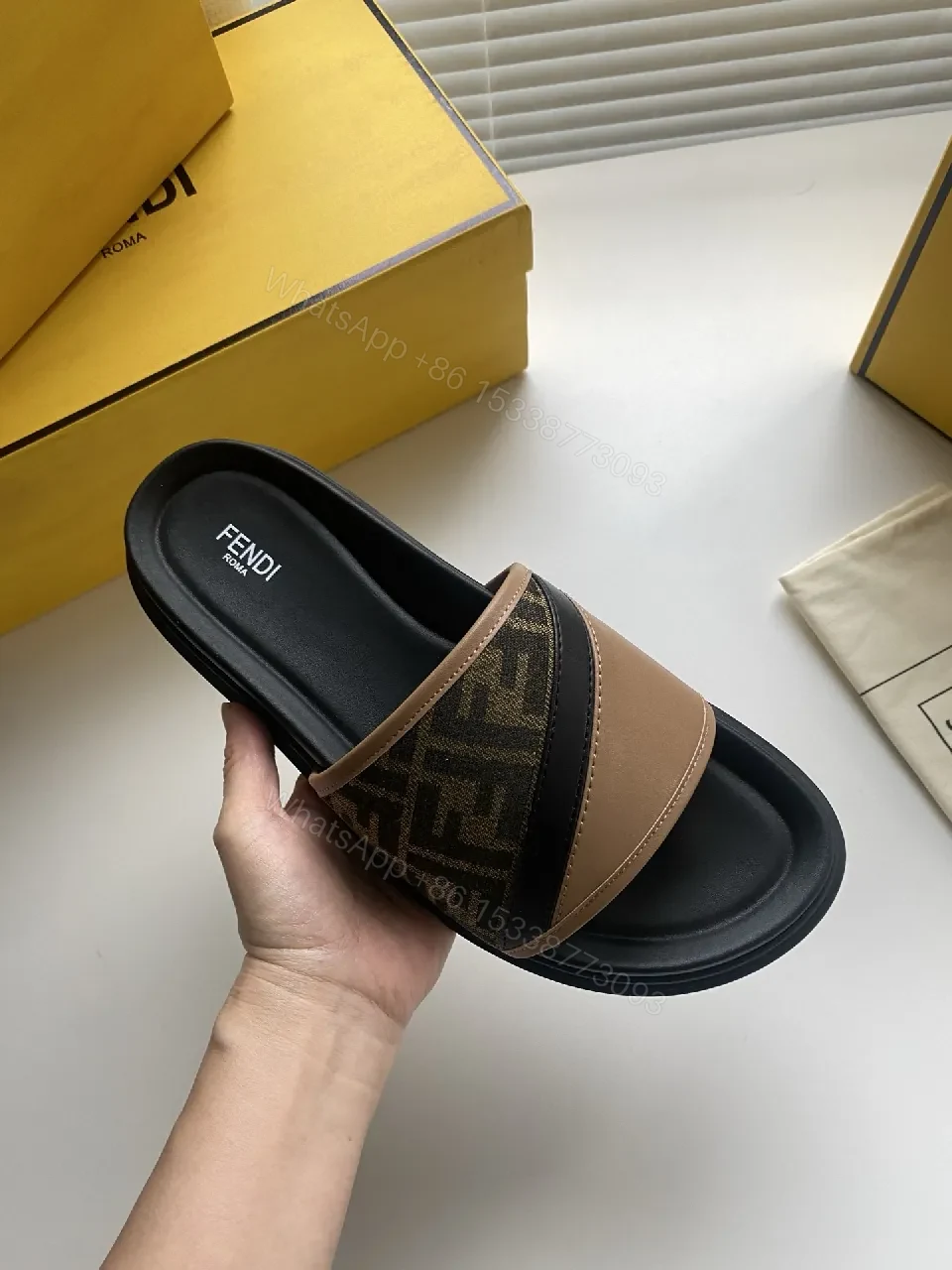View 3 of Monogram Canvas Slide Sandals: Modern Comfort & Luxe Detailing