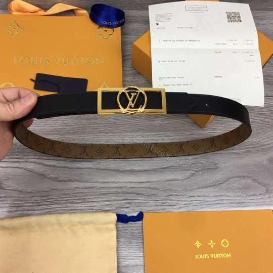 View 4 of LOUIS VUITTON MONOGRAM CEINTURE DAUPHINE TAN NOIR BELT – B151