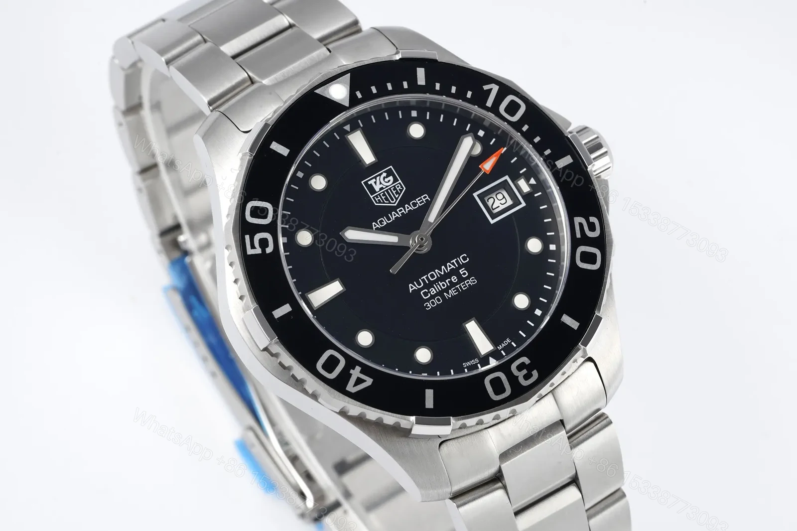 View 2 of XF Factory TAG Heuer Aquaracer Automatic Stainless Steel Watch – Black Dial, Date Display