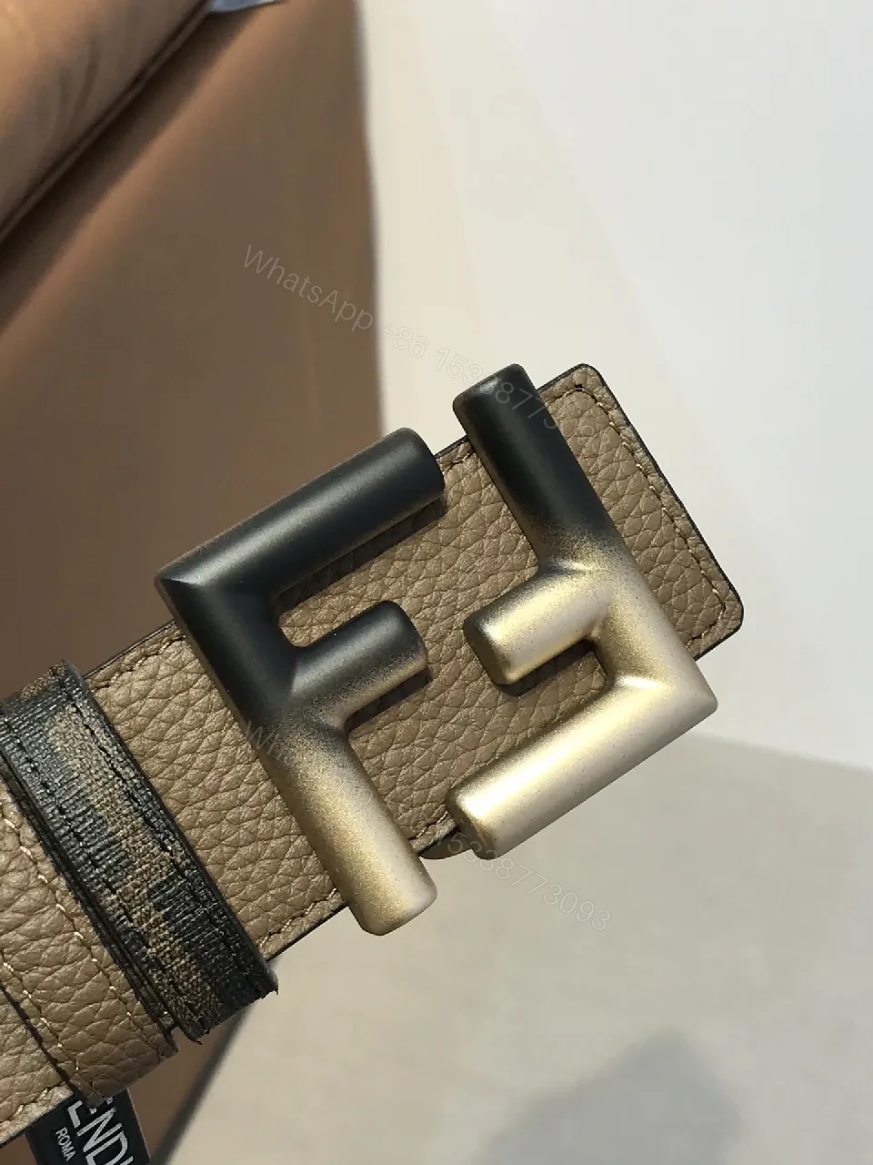 View 3 of Earthy Leather Belt with Signature Buckle - Everyday Luxury Belt