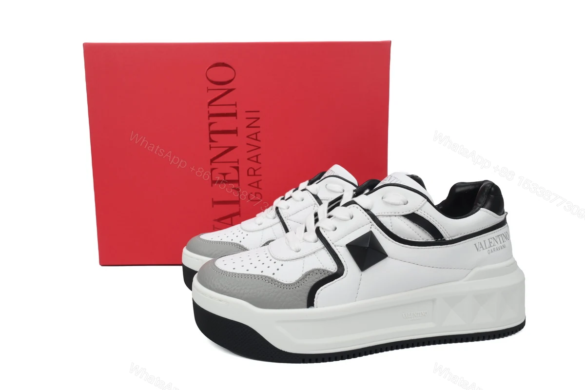 Valentino Garavani One Stud Low 'White Grey' — view 2