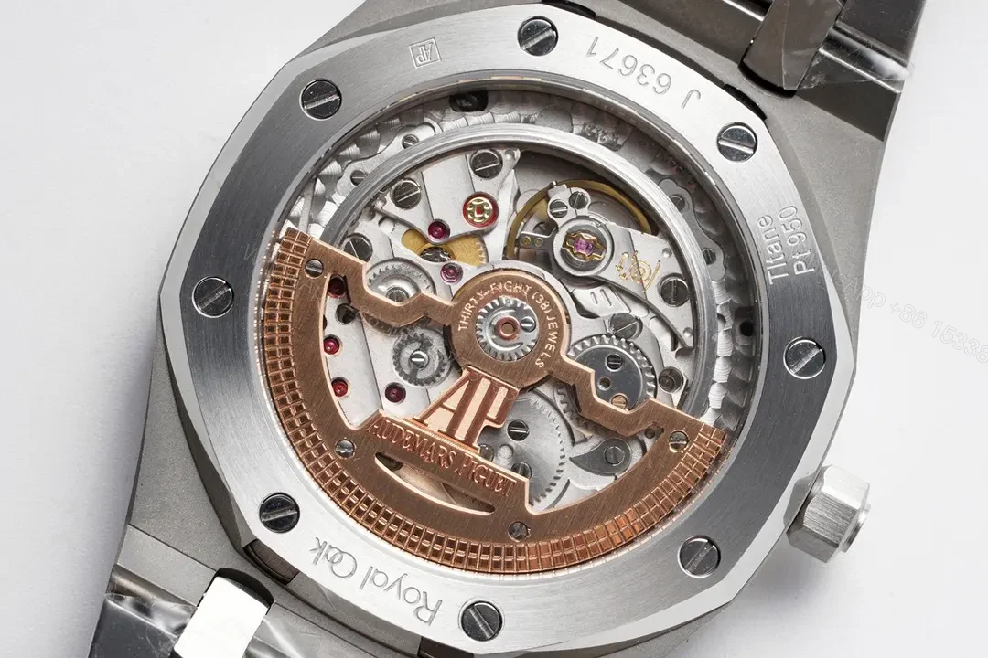 View 7 of KZ Factory Audemars Piguet Royal Oak 15202 Stainless Steel Watch with Green Dial and Petite Tapisserie Pattern