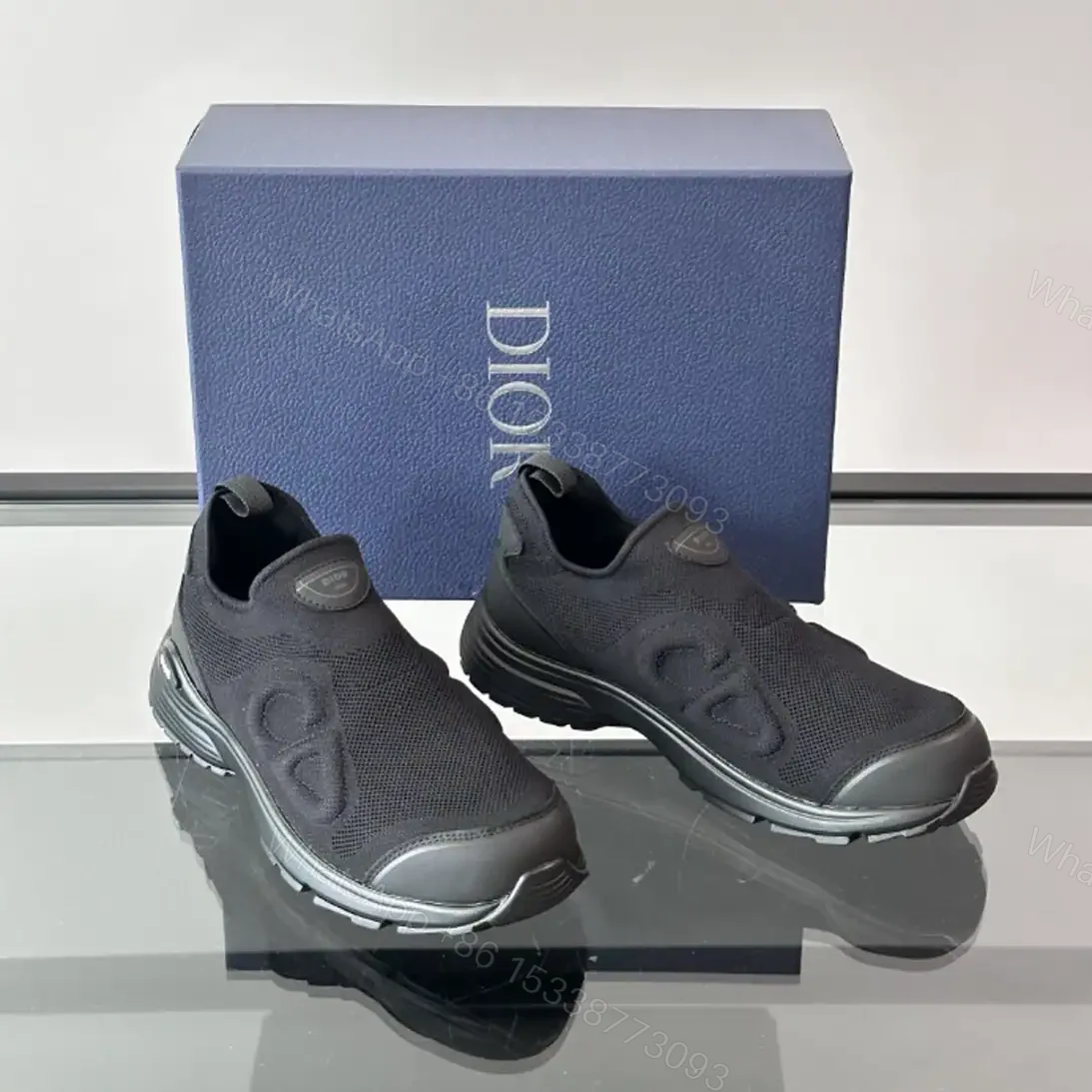View 2 of DIOR B30 COUNTDOWN SNEAKERS BLACK TECHNICAL MESH AND BLACK TECHNICAL FABRIC – CD228