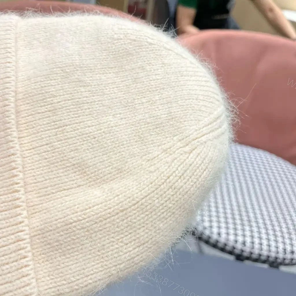 View 5 of Cream Knit Beanie Mid-Citified Emblem Cozy Luxury Beanie
