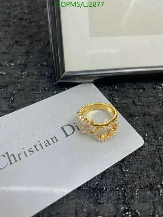 View 6 of Dior Gold Pearl Ring for Women – Model LJ2877