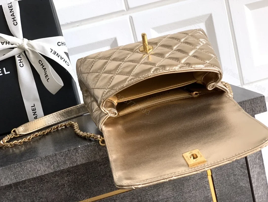 View 8 of Quilted Metallic Top-Handle Bag: Signature Charm
