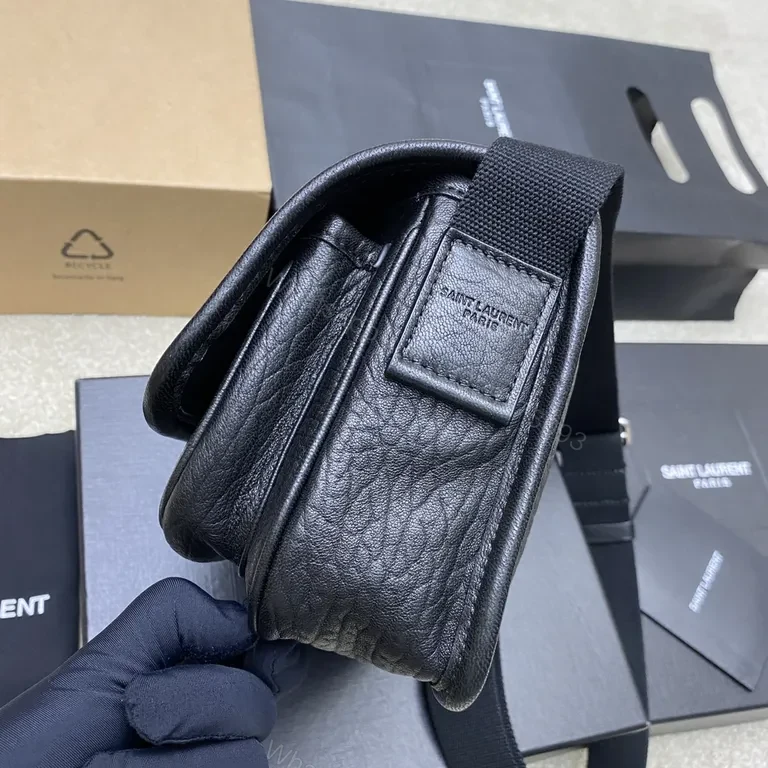View 5 of Chic Saint Laurent Compact Leather Crossbody Bag