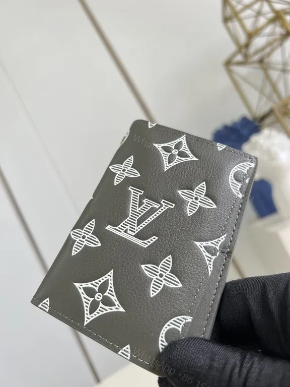 View 2 of Lux Monogram Compact Wallet: Texture & Monogram Luxury